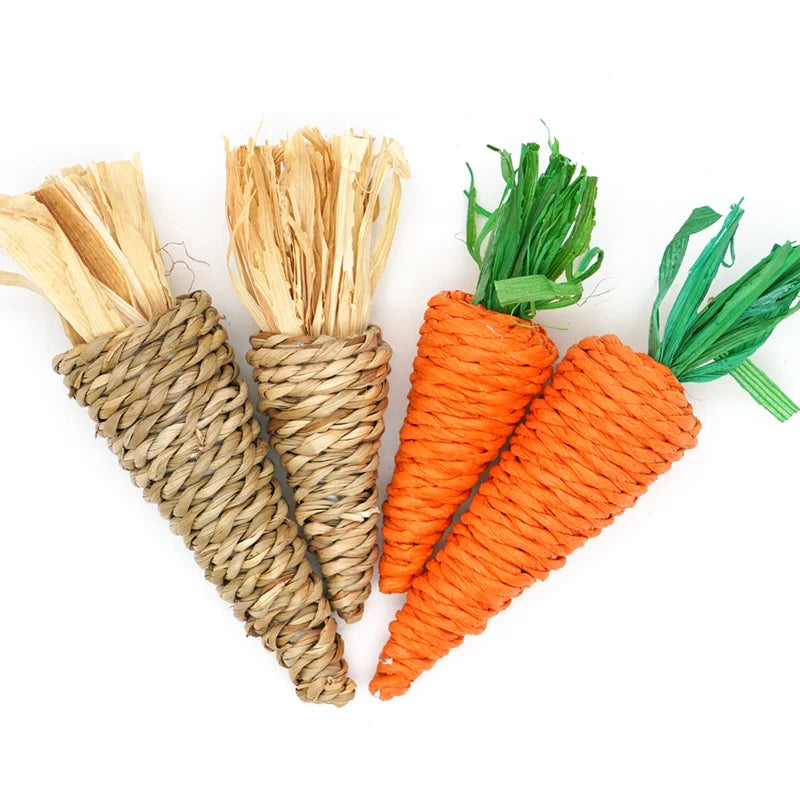 Rabbit Chew Toy Organic Natural Apple Wood Grass Pet Bunny Rabbit Toys For Chinchilla Guinea Pigs Hamster Utensils