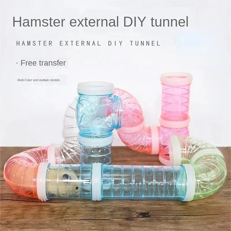 Hamster Tunnel Plastic Toy Rodent Training Channel Durable DIY Splicing Maze Tube External Pipeline for Small Animal