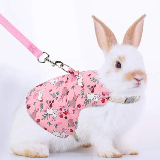 A Set of Stylish Printed Breathable Pet Rabbit Chest and Back for Outdoor Use