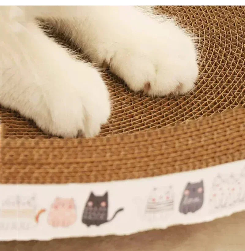 Corrugated Cat Scratcher Cat Scrapers Round Oval Grinding Claw Toys for Cats Wear-Resistant Cat Bed Nest Cat