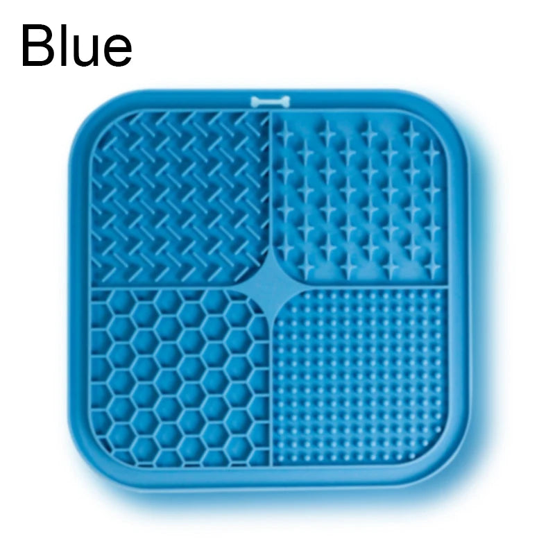 Pet Slow Food Plate Dog Bathing Distraction Silicone Pet Lick Silicone Mat for Dogs Dog Sucker Food Training Dog Feeder Supplies