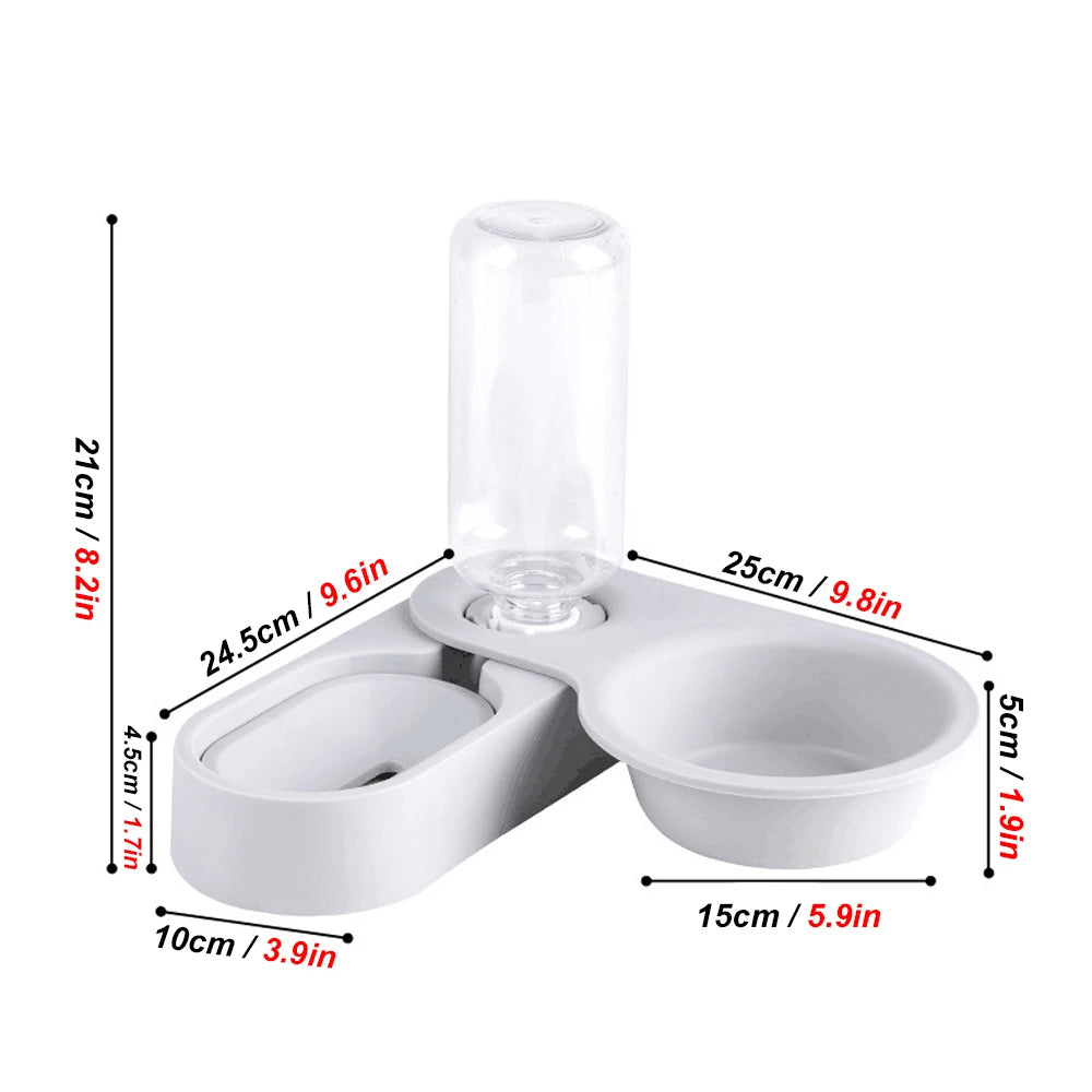 Pet Rabbit Chinchilla Guinea Pig Food Bowl Auto Feeder All-in-One Splice Food Bowl Drinking Fountain Raised Standing Dish Bowl