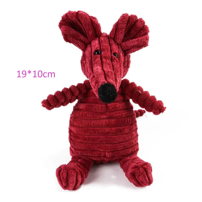 Plush Dog Toy Animals Shape Bite Resistant Squeaky Toys Corduroy Dog Toys for Small Large Dogs Puppy Pets Training