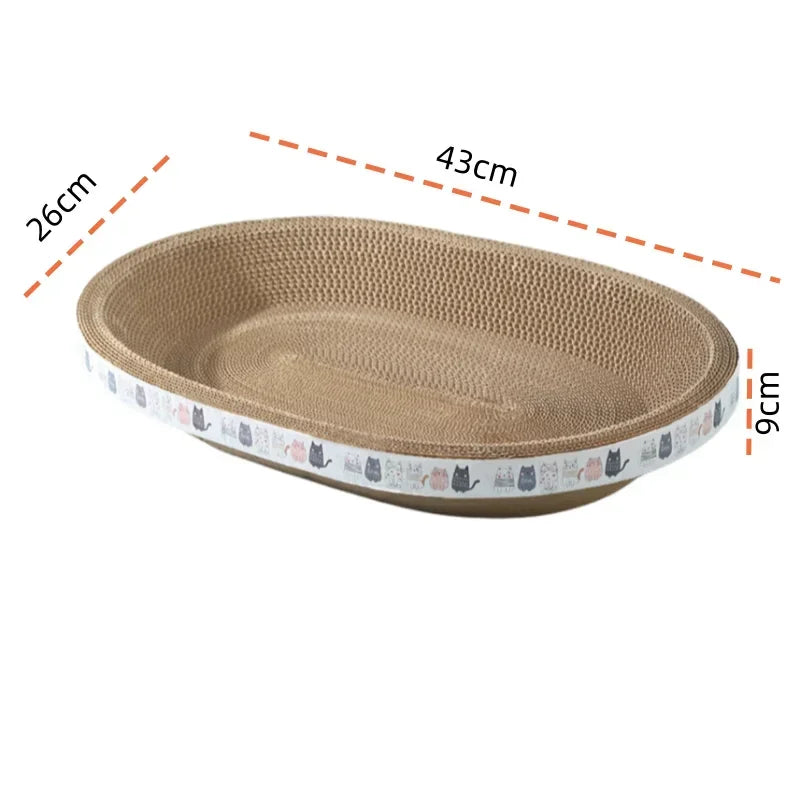 Corrugated Cat Scratcher Cat Scrapers Round Oval Grinding Claw Toys for Cats Wear-Resistant Cat Bed Nest Cat