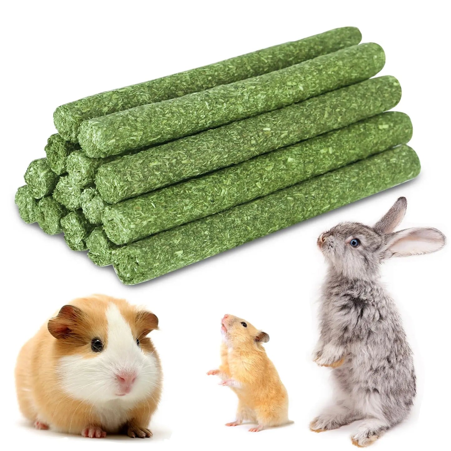 Timothy Hay Sticks for Rabbits 38PCS, Natural Timothy Grass Molar Teeth Stick Chew Toys for Bunnies Chinchillas Guinea Pigs