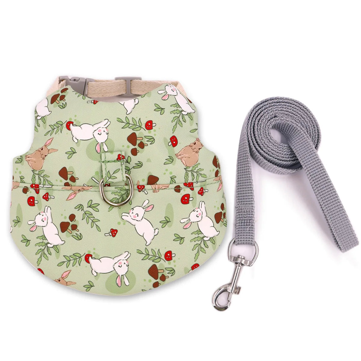 A Set of Stylish Printed Breathable Pet Rabbit Chest and Back for Outdoor Use