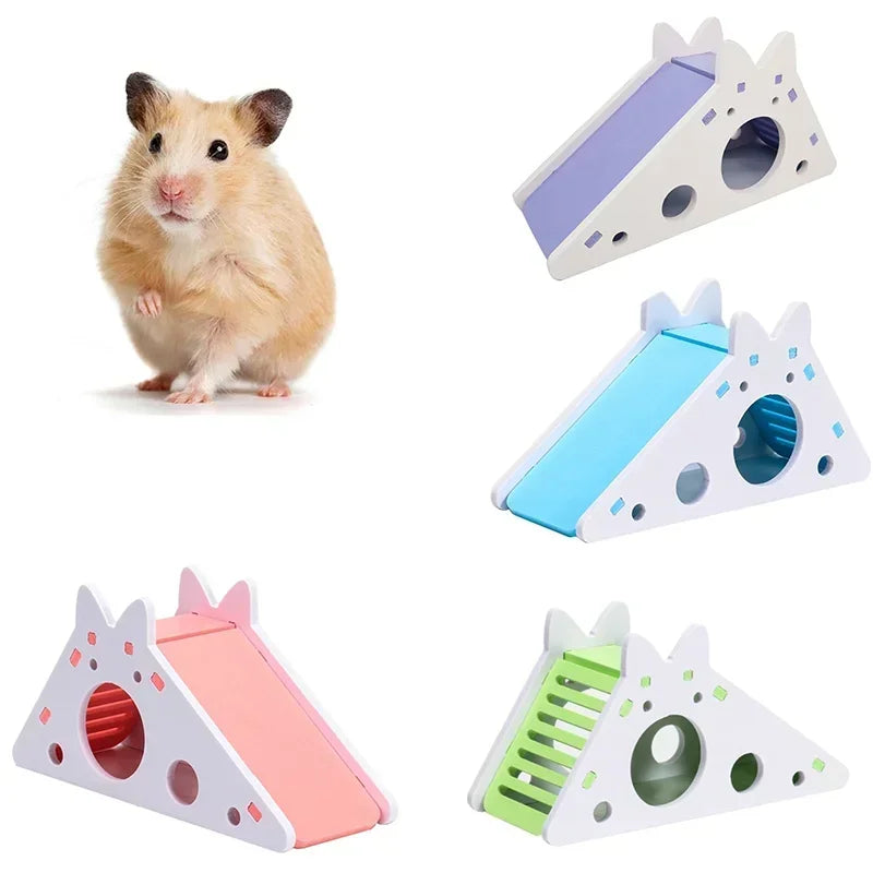 Funny Hamster Slide Toy Guinea Pig Assembled Slide Toys Chinchillas Hamster House Cage Breathable Hamster Accessories