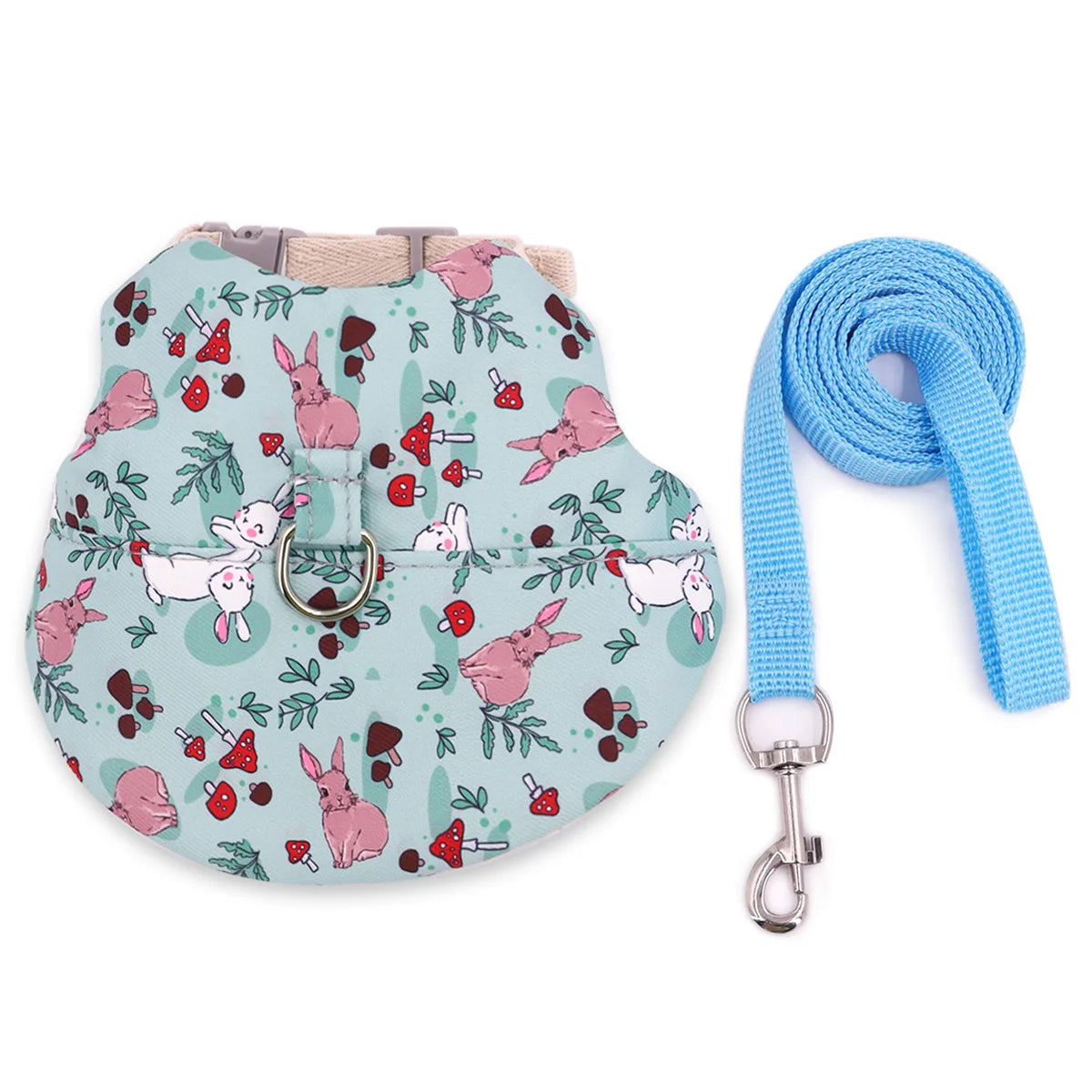 A Set of Stylish Printed Breathable Pet Rabbit Chest and Back for Outdoor Use