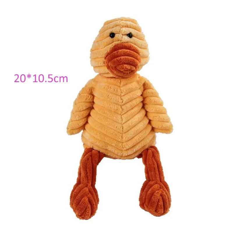 Plush Dog Toy Animals Shape Bite Resistant Squeaky Toys Corduroy Dog Toys for Small Large Dogs Puppy Pets Training