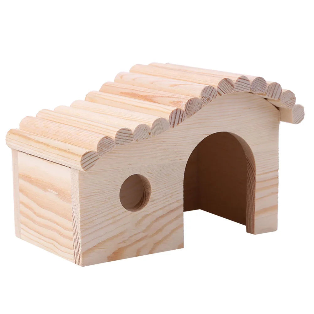 Hamster Hedgehog Sleeping Beds Portable Wood Anti-mite Small Animal Cozy House Evade Assembling Cottage Pet Supplies