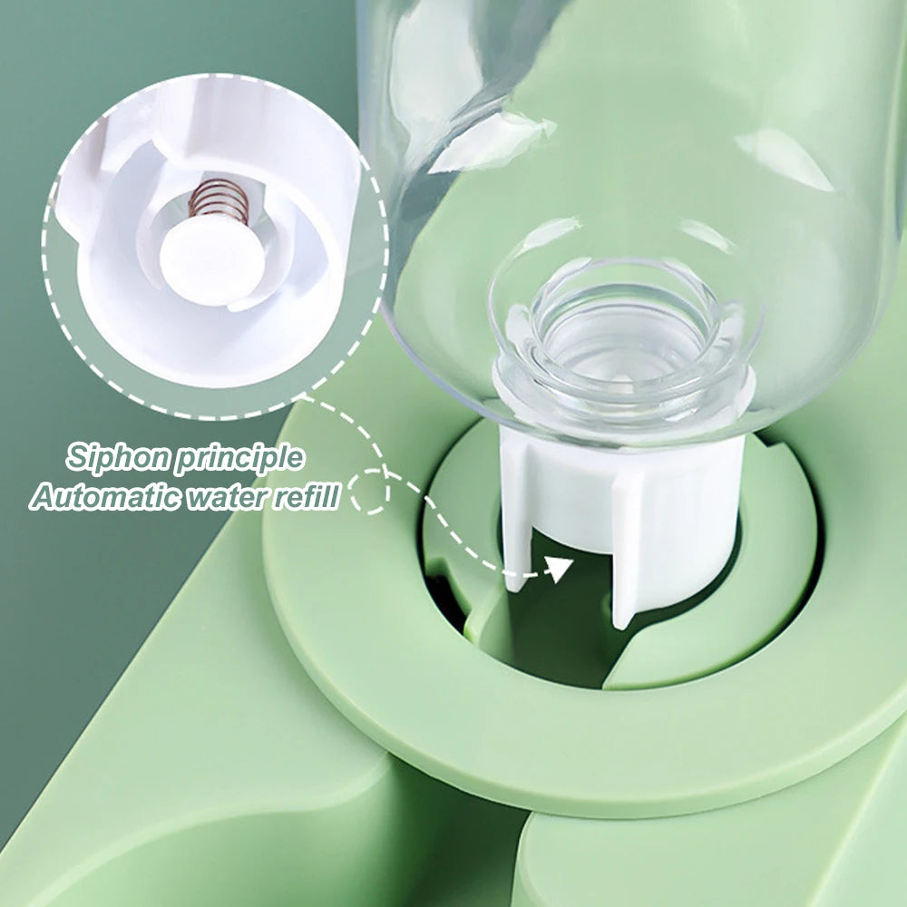 Pet Rabbit Chinchilla Guinea Pig Food Bowl Auto Feeder All-in-One Splice Food Bowl Drinking Fountain Raised Standing Dish Bowl