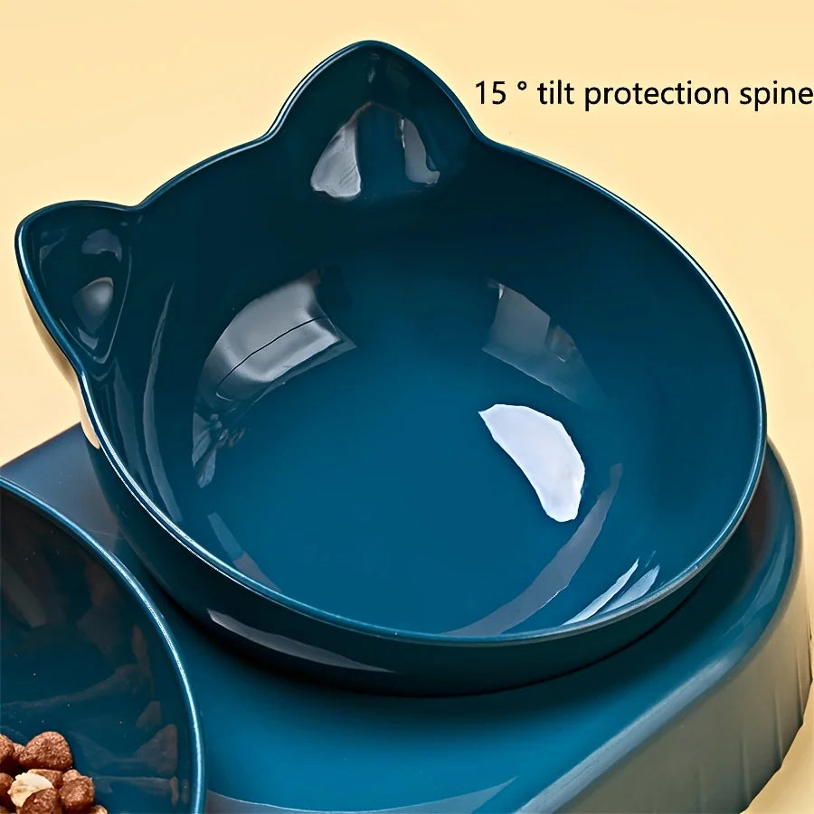 3 in 1 Automatic Pet Feeder with Tilted Design and Gravity Water Bottle for Neck Protection Ideal for Dogs and Cats