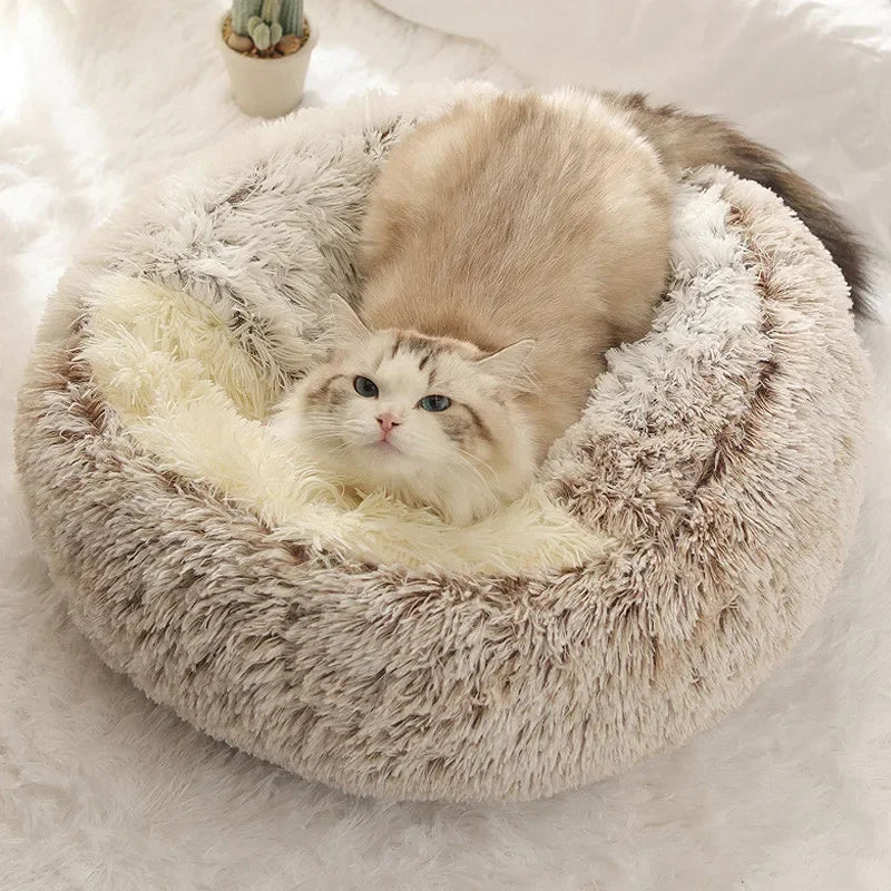 Cat Litter Pet Soft Plush Bed Semi-enclosed Cat Nest Shell Type Cat Bed Puppy Bed