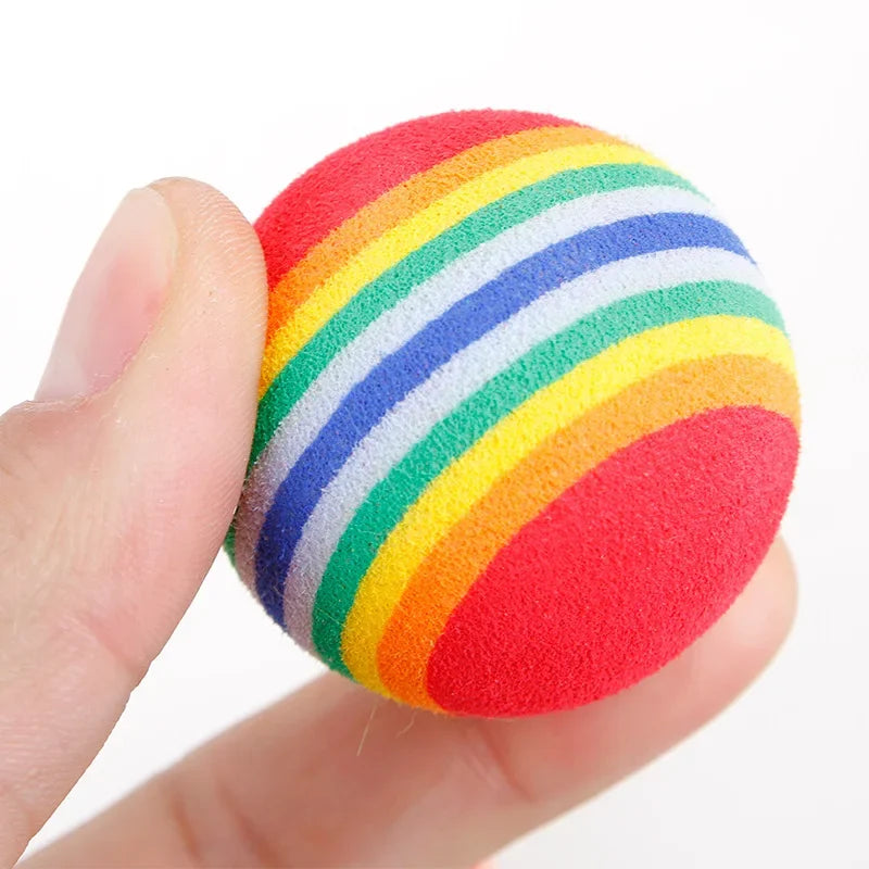 Rainbow EVA  Ball Interactive Play Rattle Ball Training Balls Pet Toys