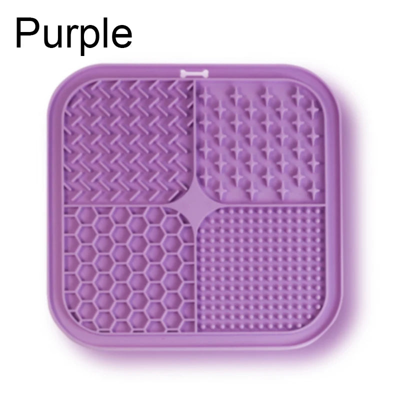 Pet Slow Food Plate Dog Bathing Distraction Silicone Pet Lick Silicone Mat for Dogs Dog Sucker Food Training Dog Feeder Supplies