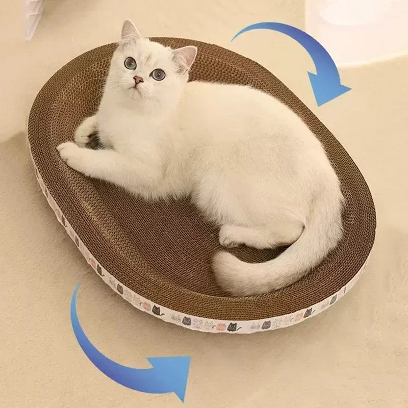 Corrugated Cat Scratcher Cat Scrapers Round Oval Grinding Claw Toys for Cats Wear-Resistant Cat Bed Nest Cat