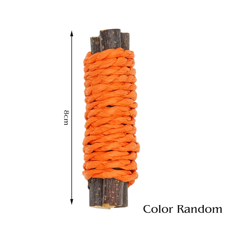 Rabbit Chew Toy Organic Natural Apple Wood Grass Pet Bunny Rabbit Toys For Chinchilla Guinea Pigs Hamster Utensils