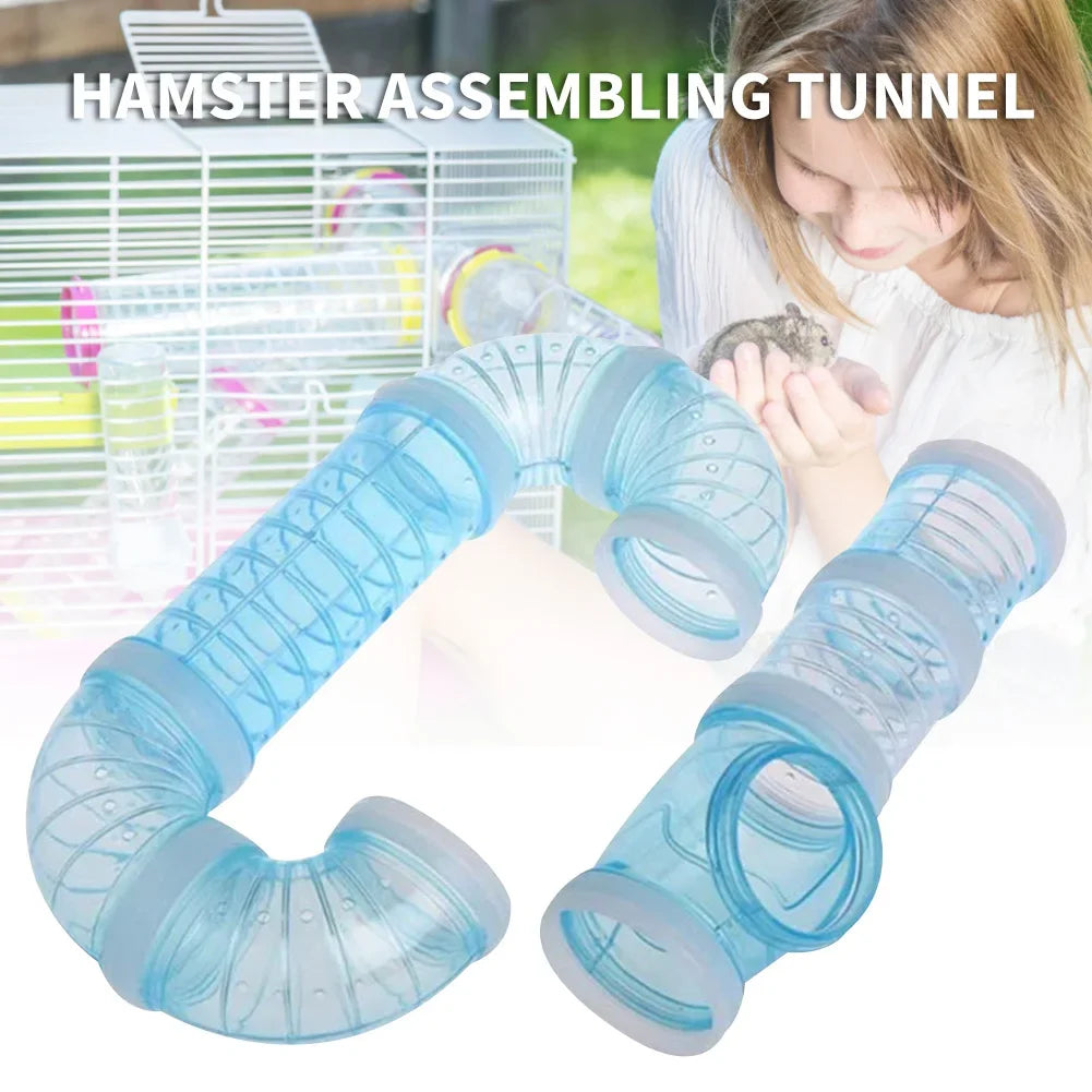 Hamster Tunnel Plastic Toy Rodent Training Channel Durable DIY Splicing Maze Tube External Pipeline for Small Animal