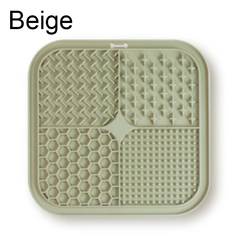 Pet Slow Food Plate Dog Bathing Distraction Silicone Pet Lick Silicone Mat for Dogs Dog Sucker Food Training Dog Feeder Supplies