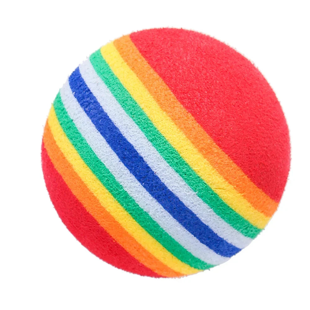 Rainbow EVA  Ball Interactive Play Rattle Ball Training Balls Pet Toys