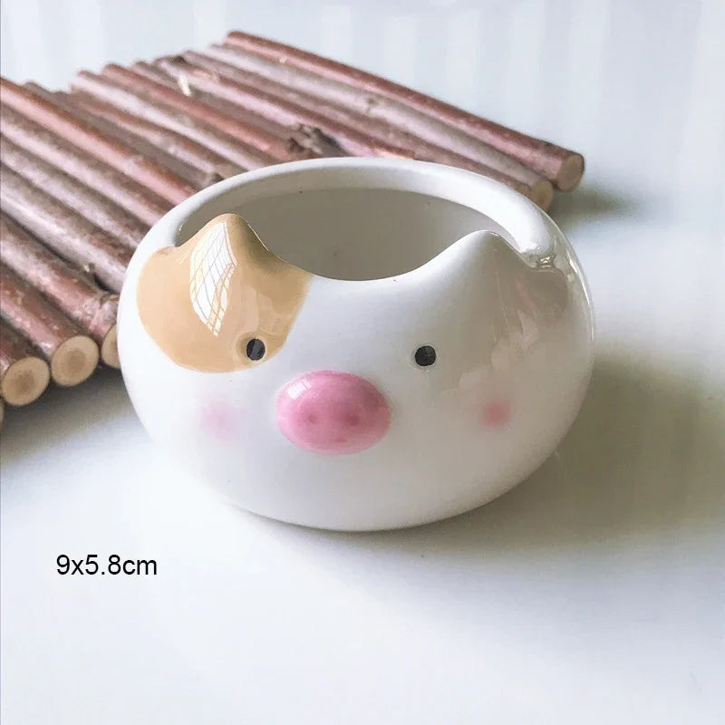 Hamster Ceramic Feeder Bowl Food Dish Small Animal Water Food Feeding Bowl for Gerbil Chinchilla Rat Ferret Hedgehog