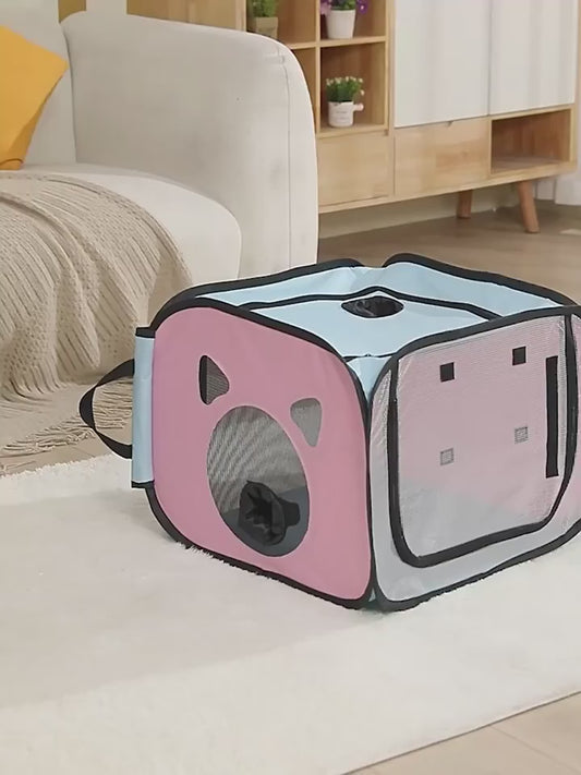 Pet Drying Box Cats Dryer Cage Pet Bathing Dog Grooming Collapsible Breathable and Bite-resistant Drying Box Cat Clean Box